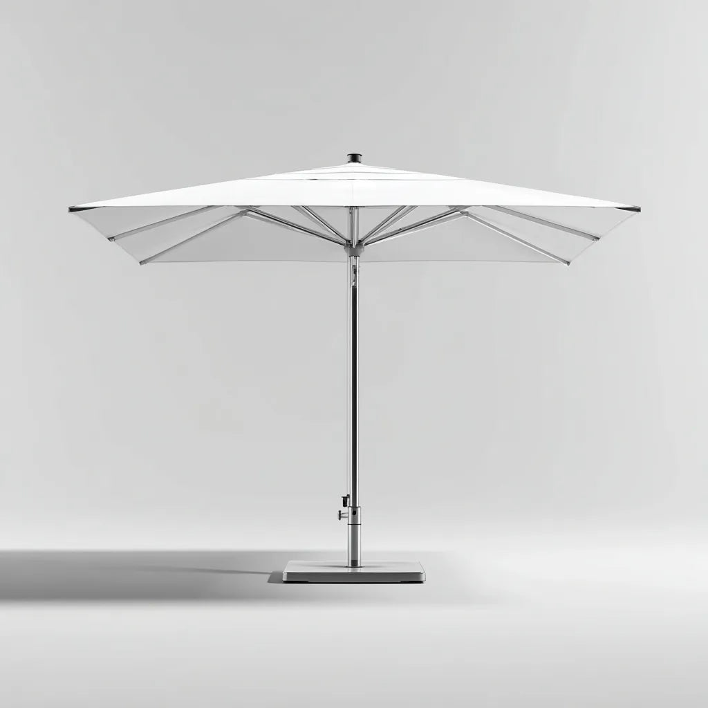 Ombrellone quadrato da esterno 280×280×265 cm - tessuto verde e struttura marrone - ventilazione superiore