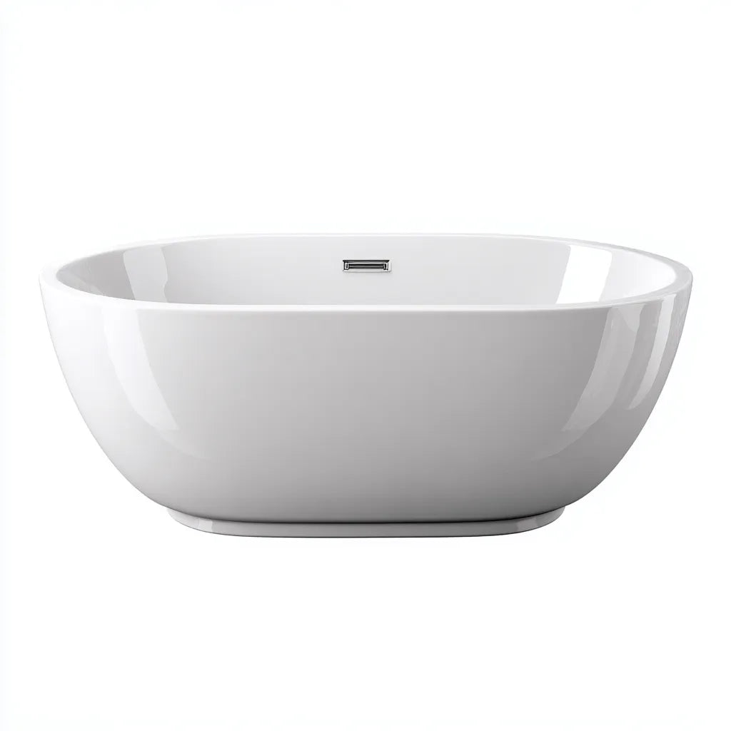 Vasca Bagno freestanding 160×80×59 cm – acrilico bianco – forma avvolgente salvaspazio