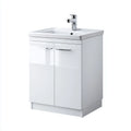 Mobile lavabo 60×46×82 cm - bianco - soluzione compatta con lavabo integrato