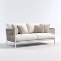 Divano da esterno 152×77×80 cm - beige - due posti con struttura intrecciata