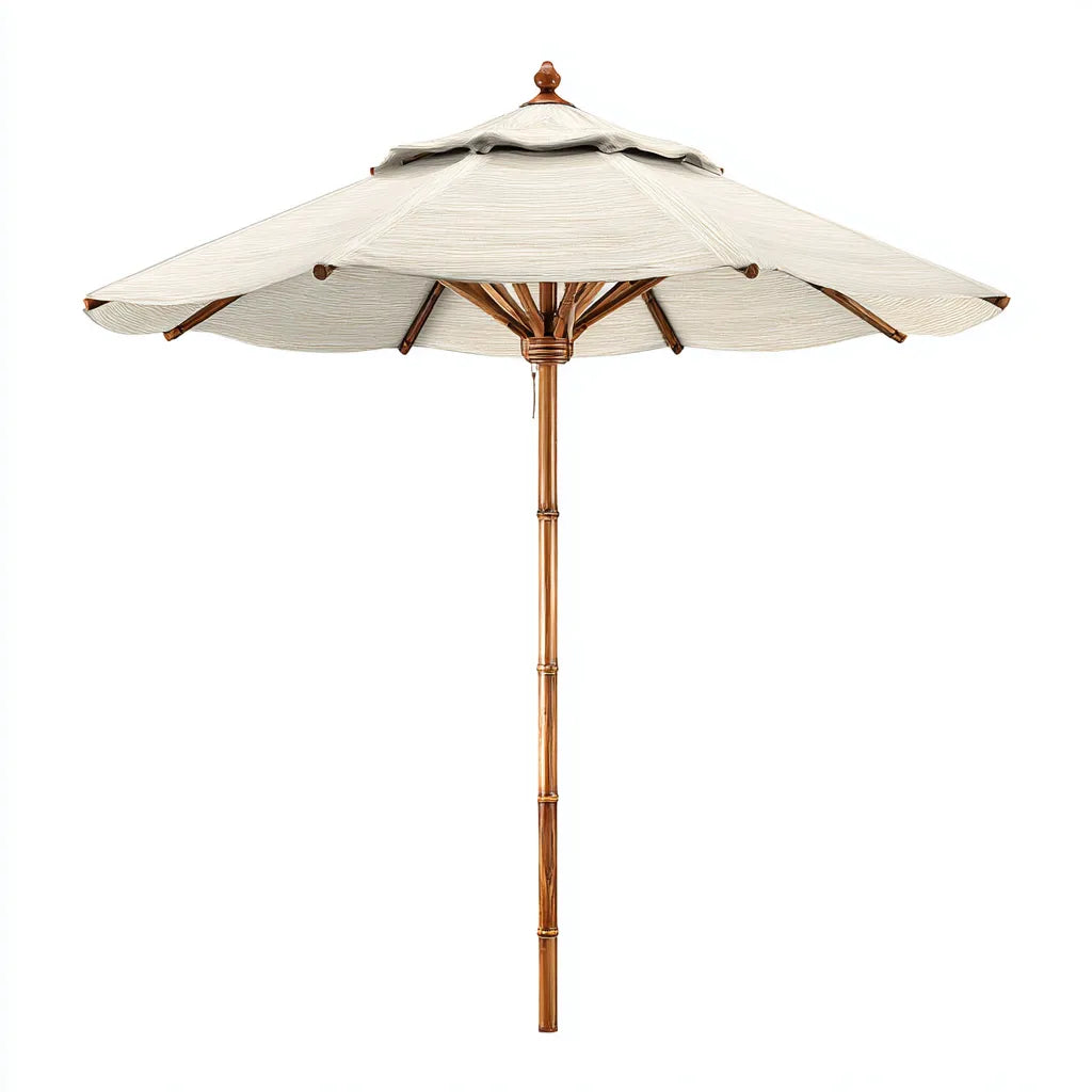 Ombrellone da sole per esterni 250×250×265 cm - beige - legno e tessuto per terrazza con linea classica