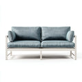 Divano da esterno 168×78×82 cm - azzurro grigio - struttura in alluminio e seduta in tessuto per terrazza moderna
