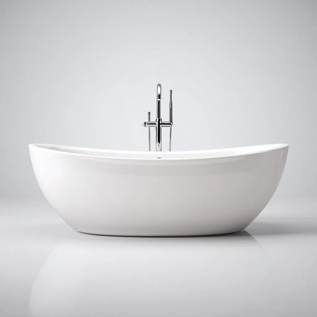 Vasca freestanding 165×76×60 cm - bianco - profilo curvo dal design essenziale
