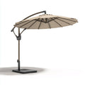 Ombrellone da sole per esterni 300×300×260 cm in tessuto beige e metallo nero - braccio laterale orientabile