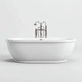 Vasca freestanding 168×76×60 cm in acrilico bianco - bordo definito e base sagomata